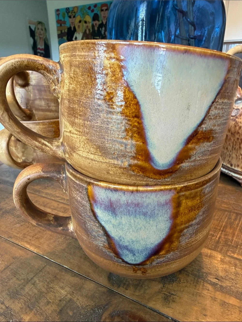 Sango Splash Stoneware Jumbo Mug Set of 4